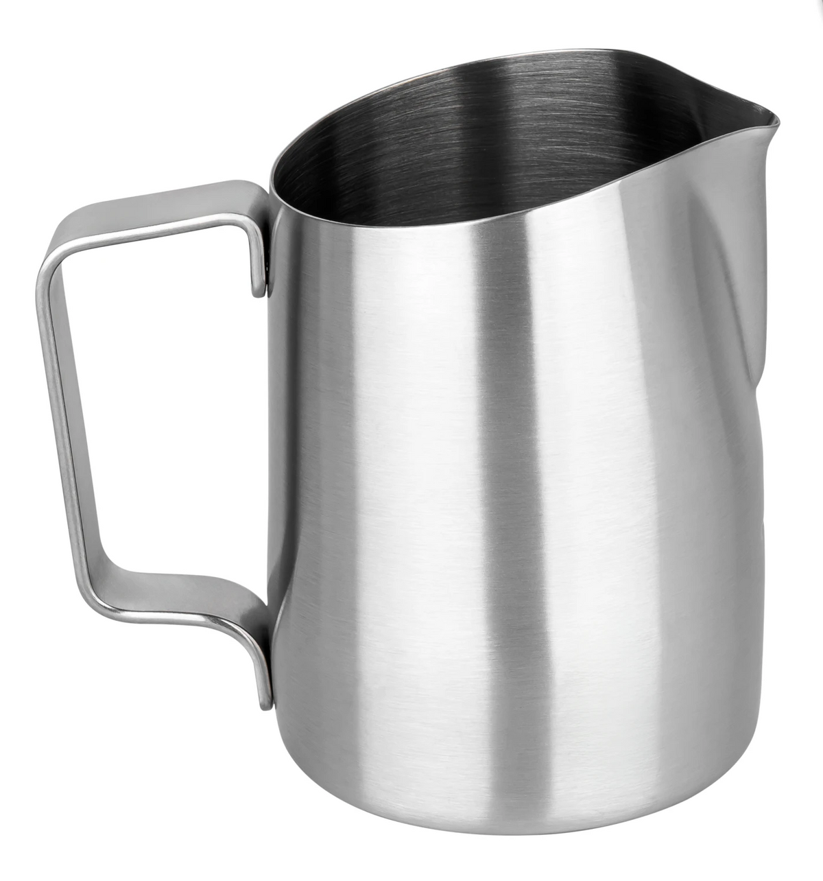 WPM Latte Art Milk Pitcher 15 oz, Silver - Narrow Spout Pour